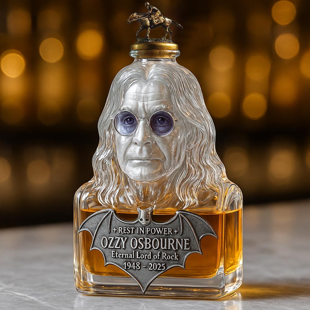 Domáce whisky — fľaša whisky na počesť Ozzyho Osbourna