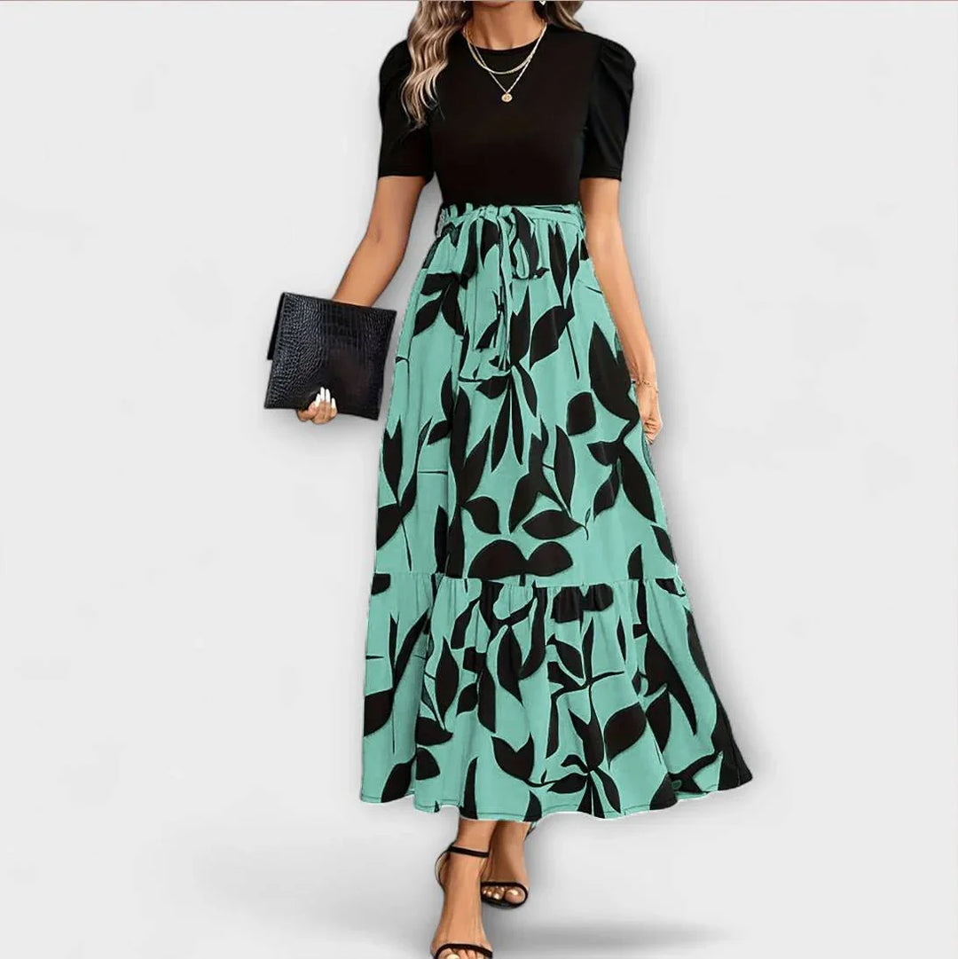 Luna   ｜ Letné šaty s kvetinovým vzorom a okrúhlym výstrihom