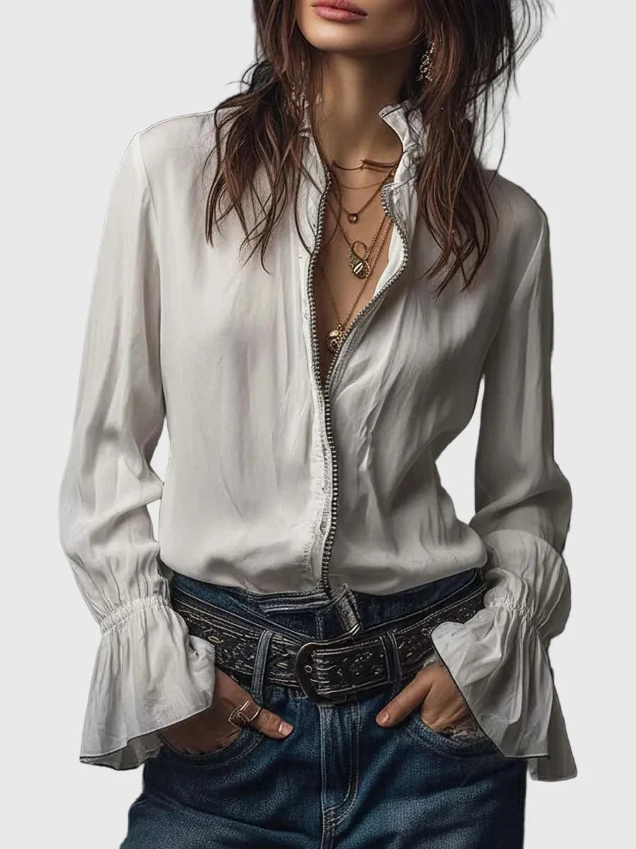 Federica - Dlhý vintage zamatový kabát s výšivkou