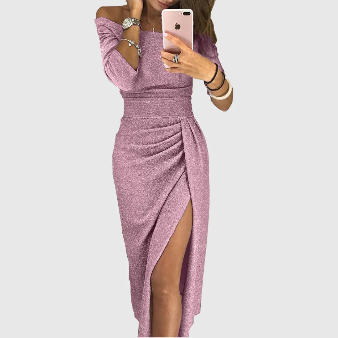 Isabeau | elegantné halter maxi šaty s lichotivým splývavým strihom