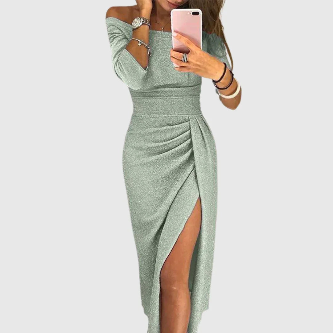 Isabeau | elegantné halter maxi šaty s lichotivým splývavým strihom
