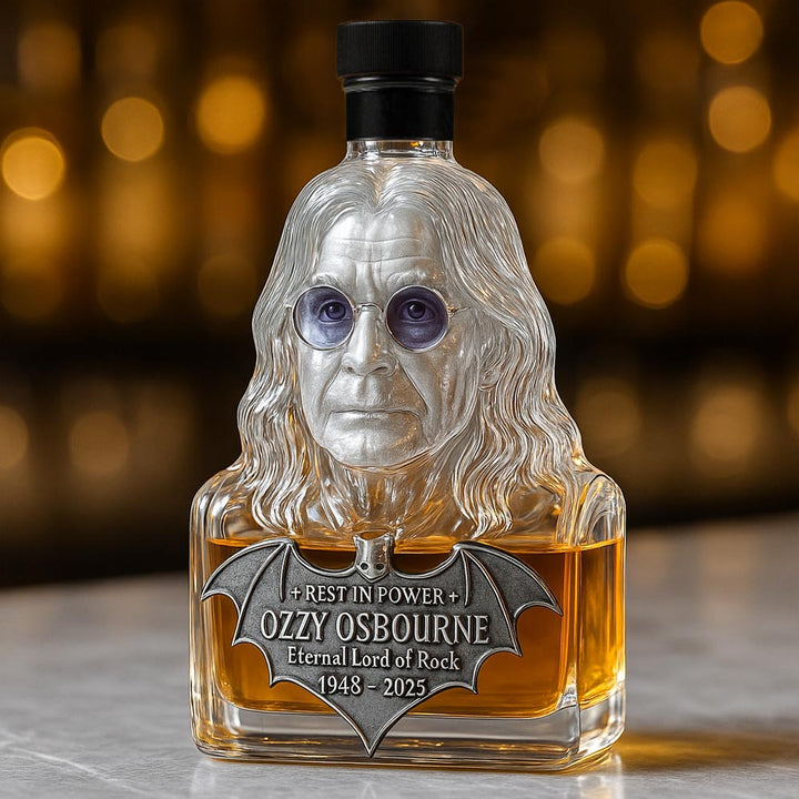 Domáce whisky — fľaša whisky na počesť Ozzyho Osbourna