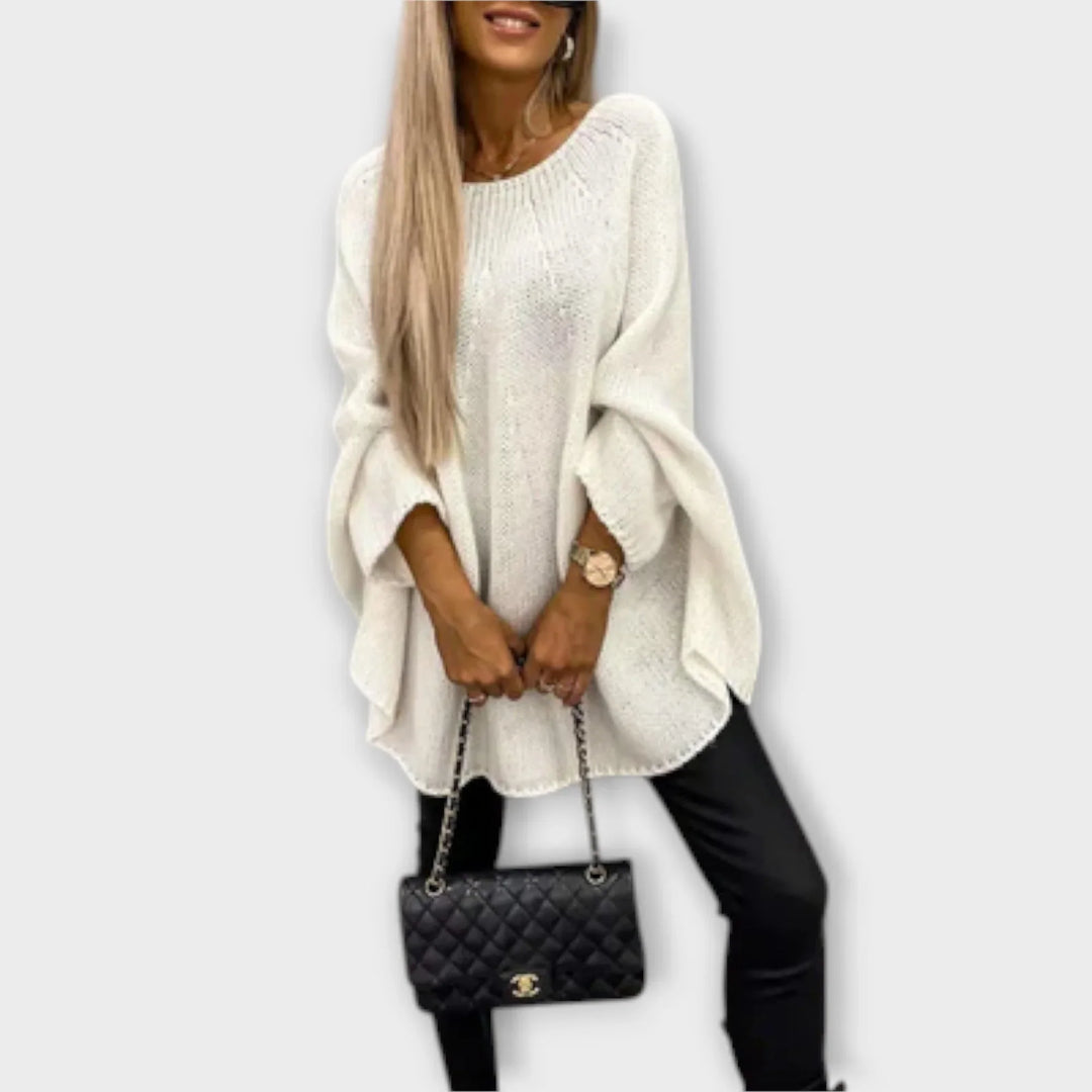 Izabel - Štýlový dámsky pulóver s okrúhlym výstrihom