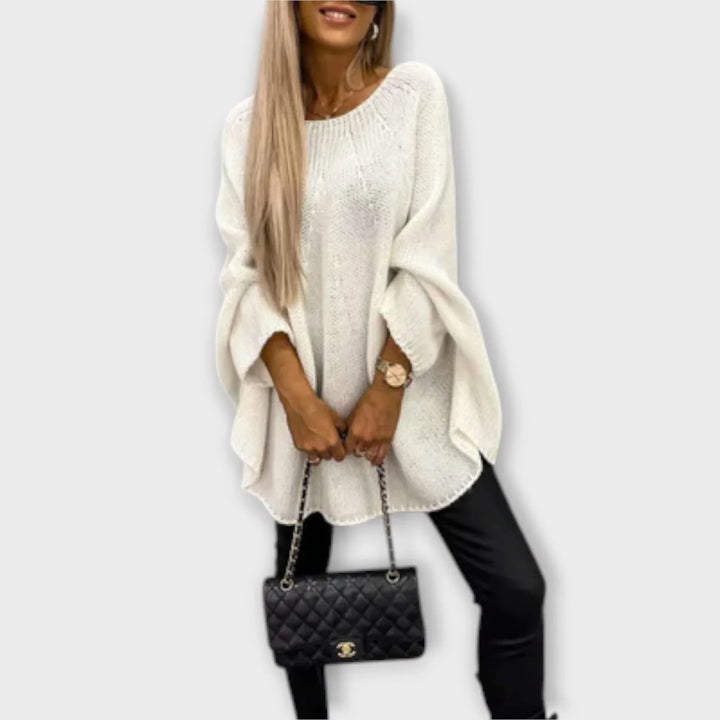 Izabel - Štýlový dámsky pulóver s okrúhlym výstrihom