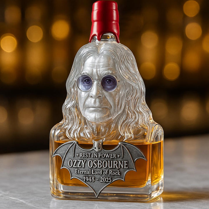 Domáce whisky — fľaša whisky na počesť Ozzyho Osbourna