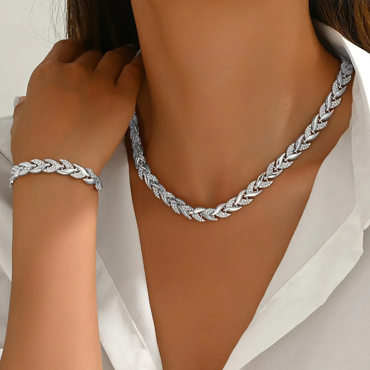 Elegantná súprava s rybím chvostom z umelých diamantov