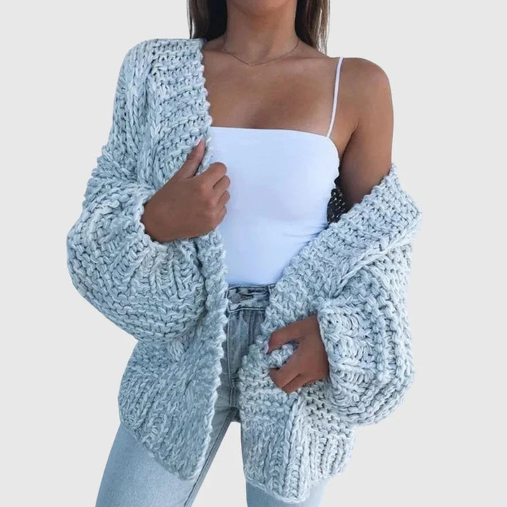 Eleanor - Teplý pletený voľný cardigan