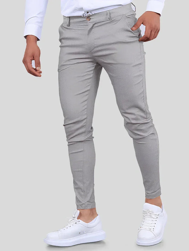 Felix pánske slim-fit strečové nohavice - svetlosivé