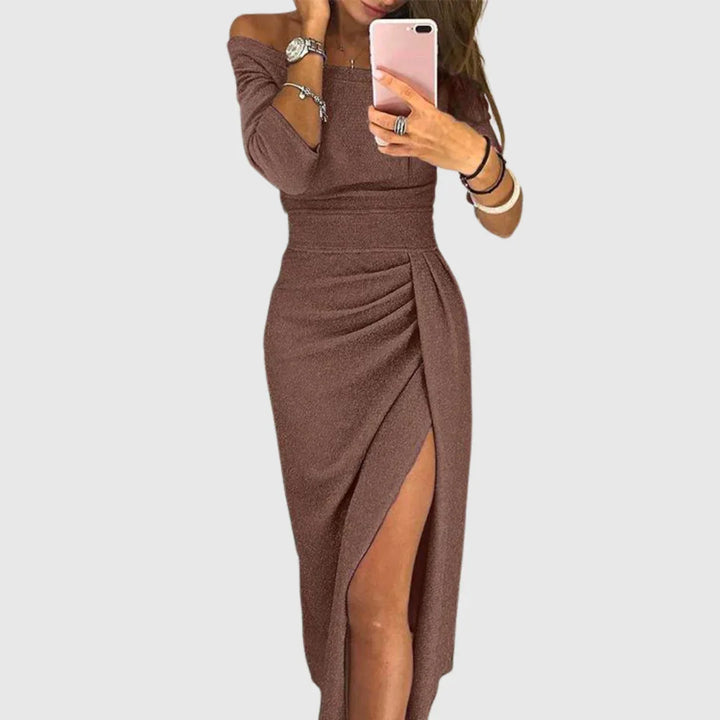 Isabeau | elegantné halter maxi šaty s lichotivým splývavým strihom