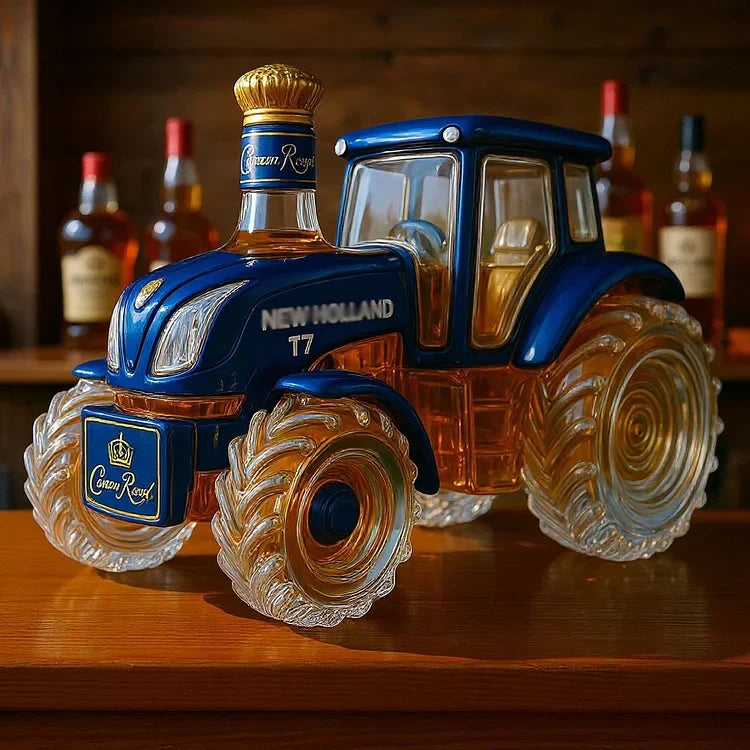 Klasické domáce whisky v tvare traktora New Holland T7