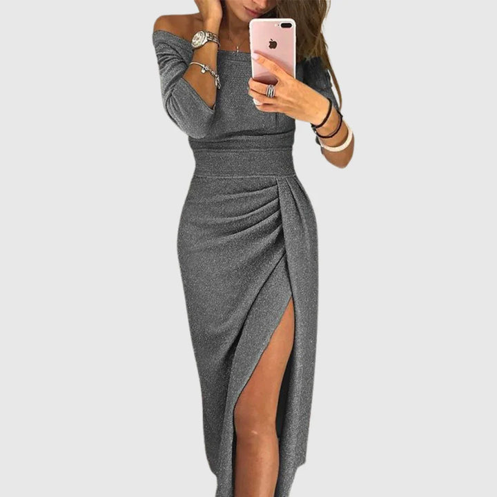 Isabeau | elegantné halter maxi šaty s lichotivým splývavým strihom