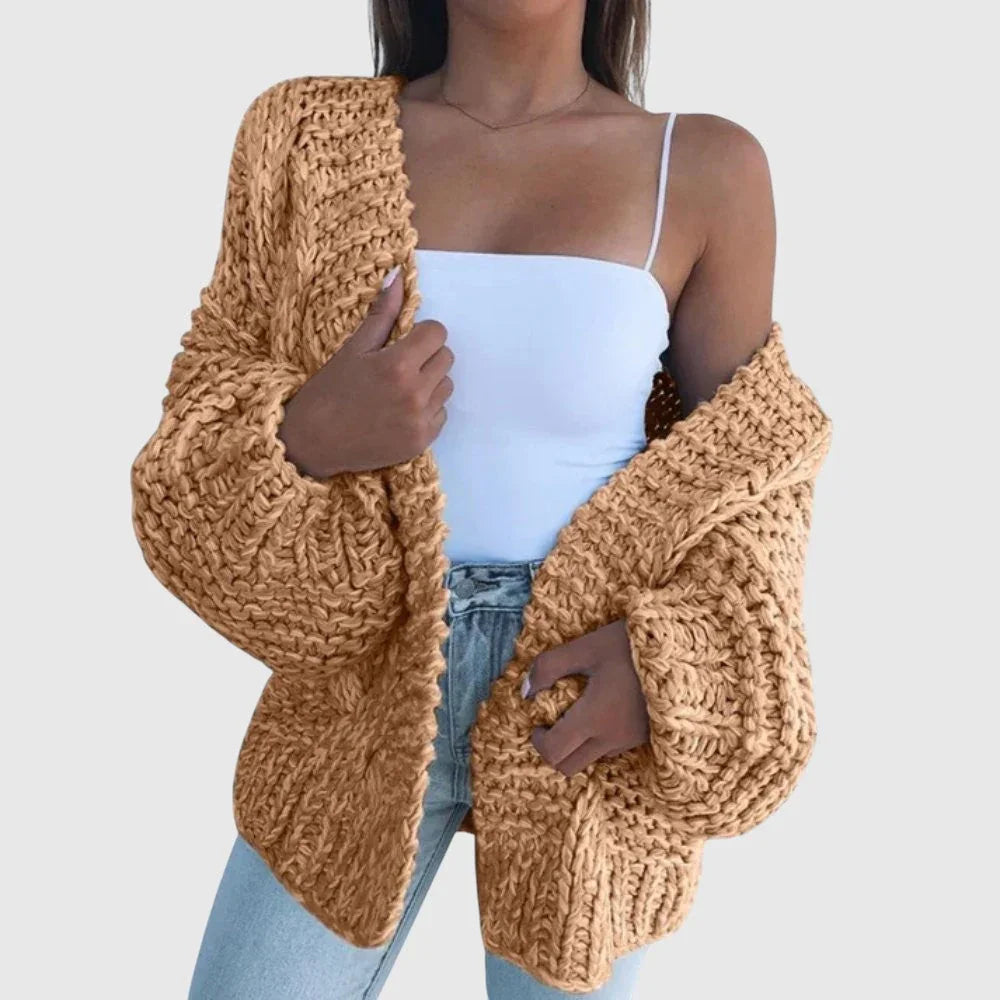 Eleanor - Teplý pletený voľný cardigan