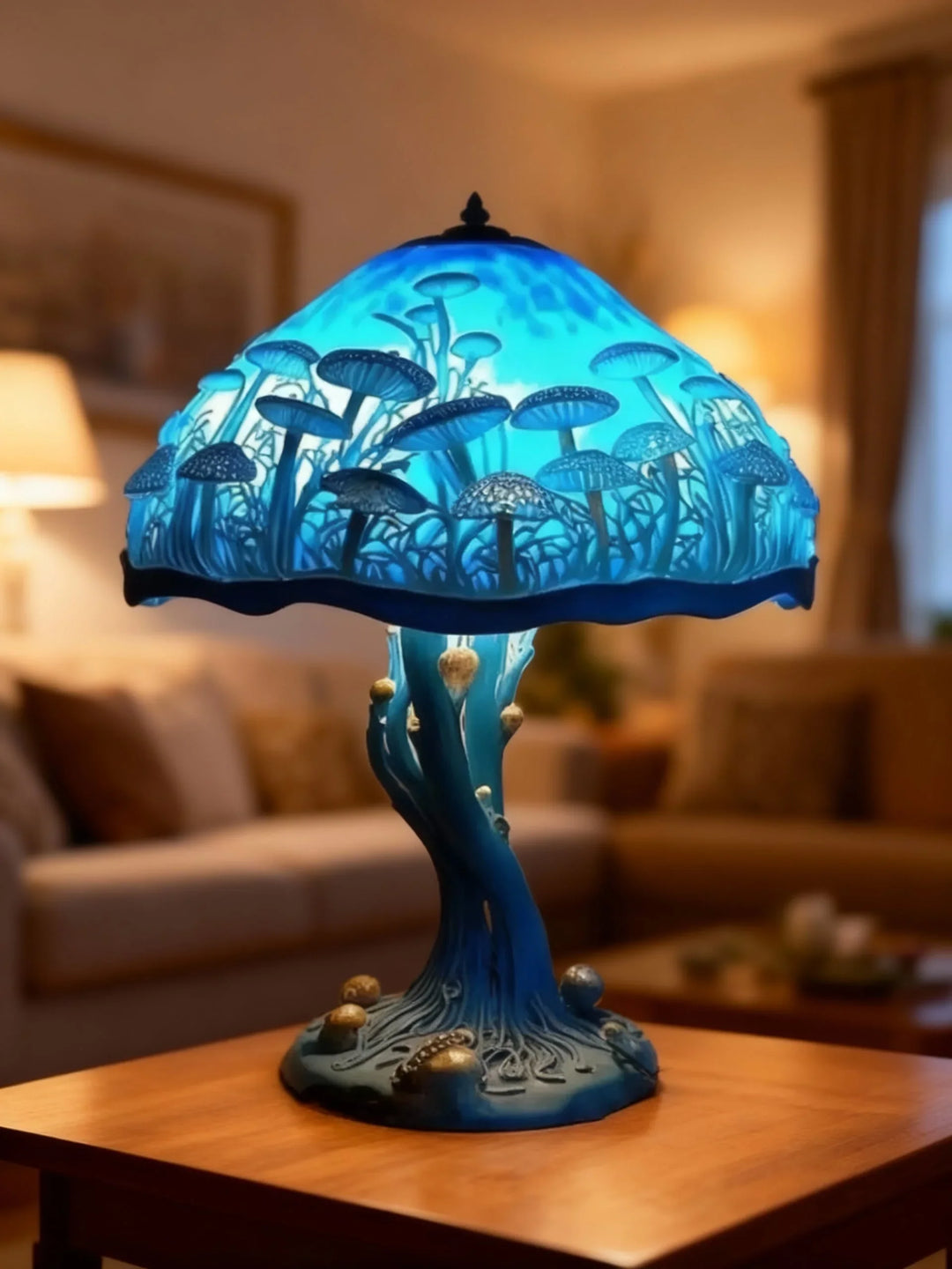 BLUEAURA | Modrá stolová lampa s mystickým nádychom