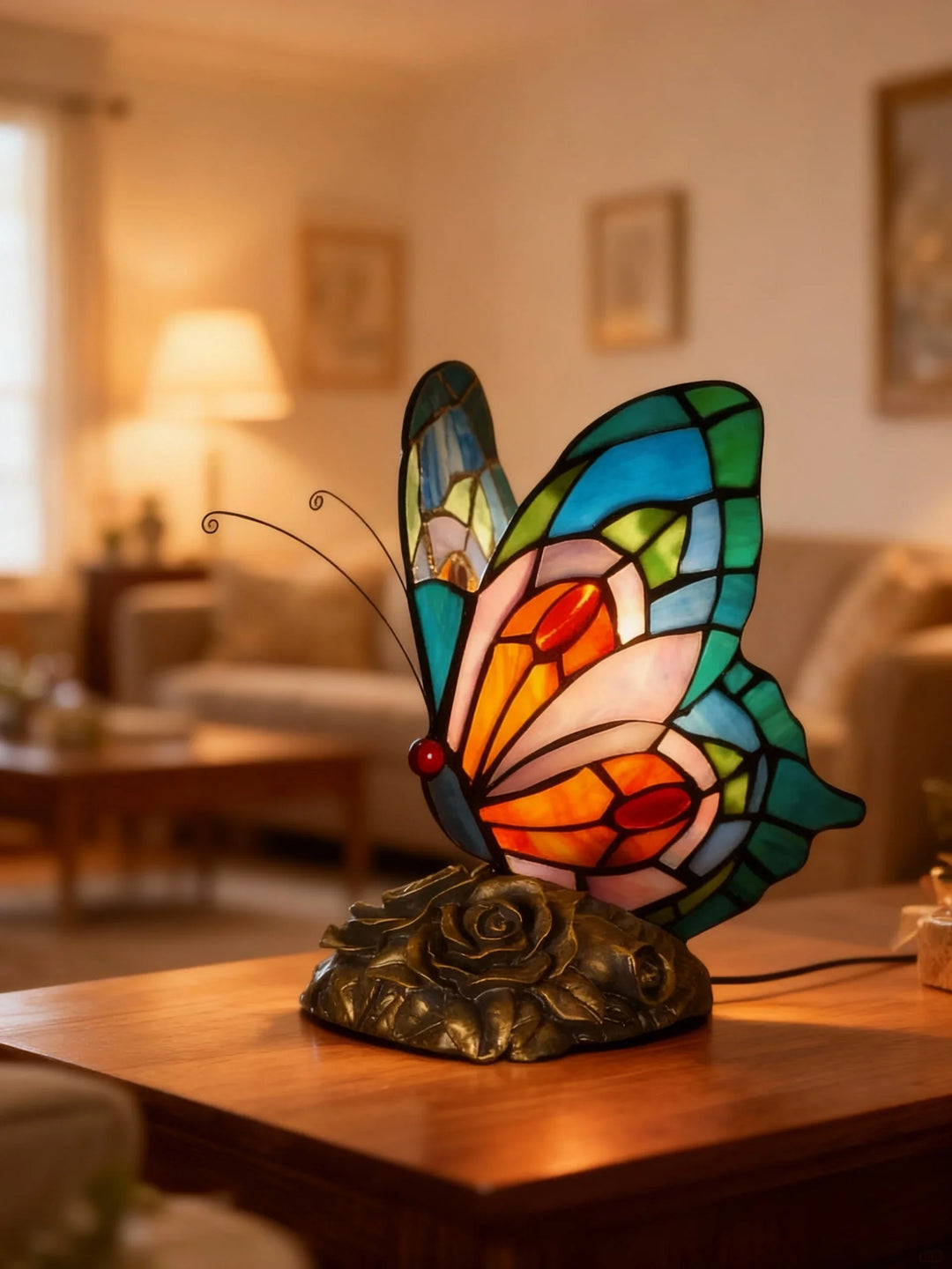 BUTTERGLOW | Ručne vyrobená sklenená lampa s motýľmi