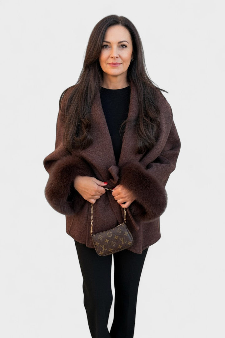 Dagmar™ | Elegantný kabát s ekologickou kožušinou