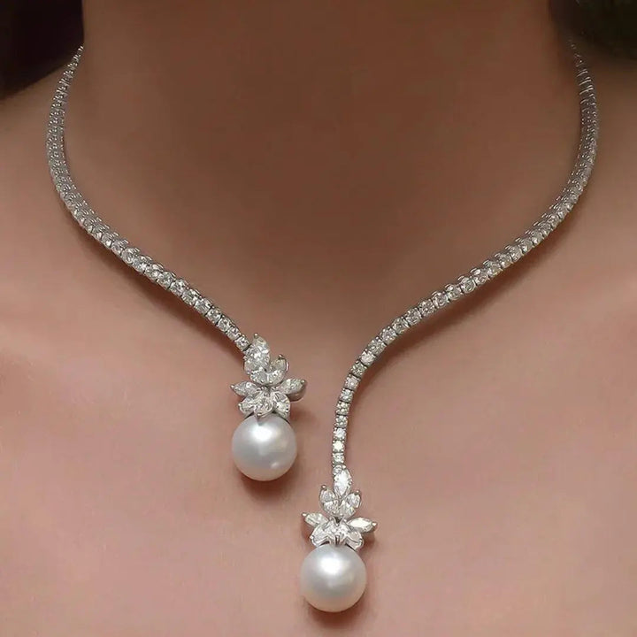 Elegantný a žiarivý perlový náhrdelník zo striebra