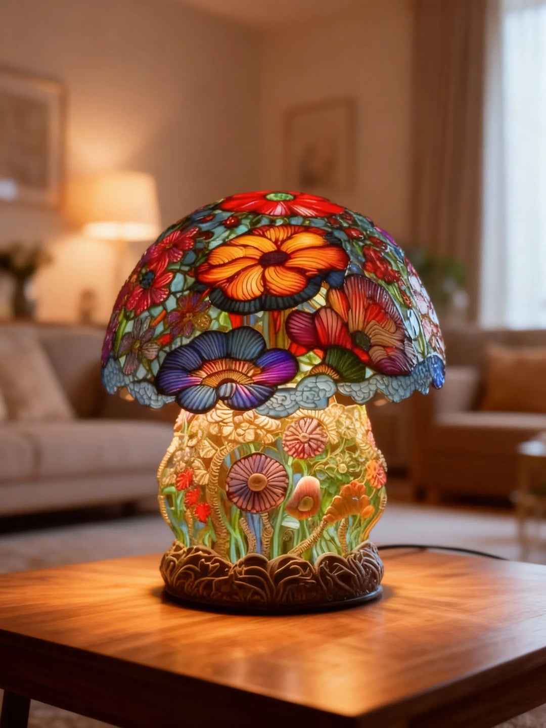 GARDENLUXE | Farebná kvetinová stolová lampa