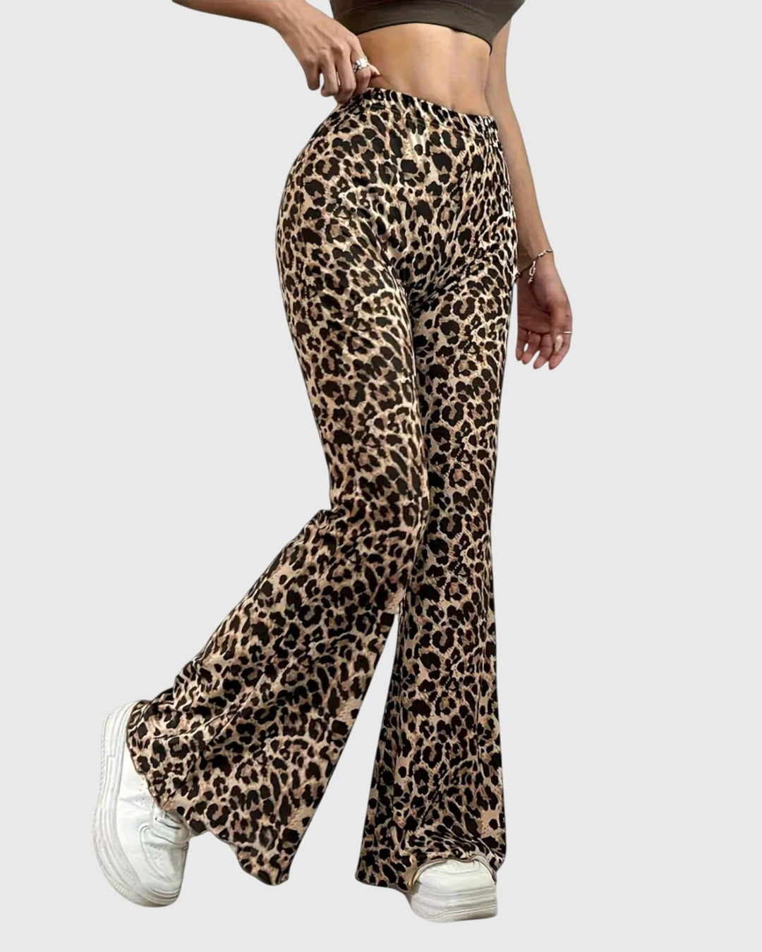 Gitte | Bootcut nohavice s leopardím vzorom