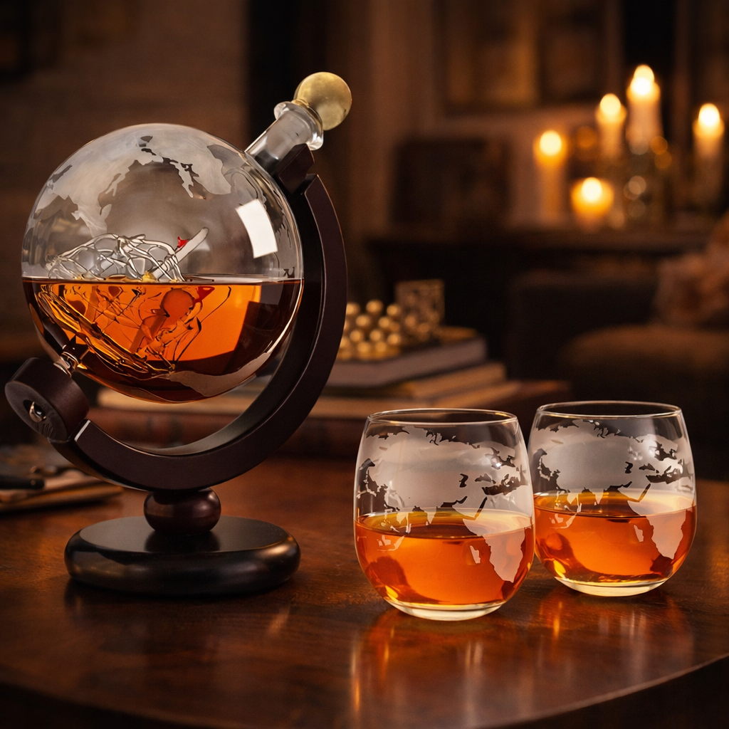 Domáce whisky + 2 poháre - Edícia Mapa sveta