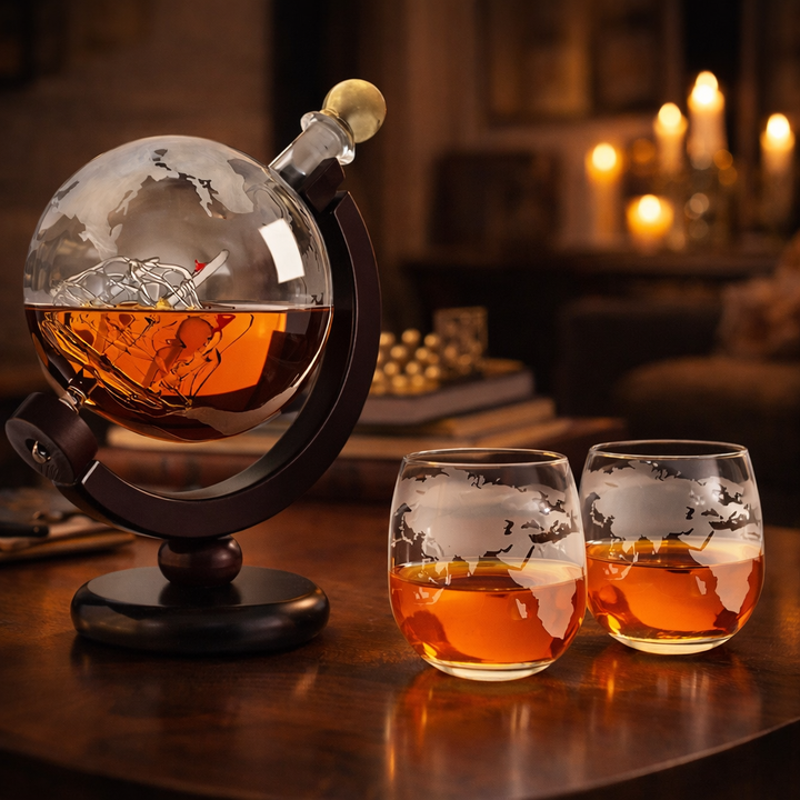 Domáce whisky + 2 poháre - Edícia Mapa sveta