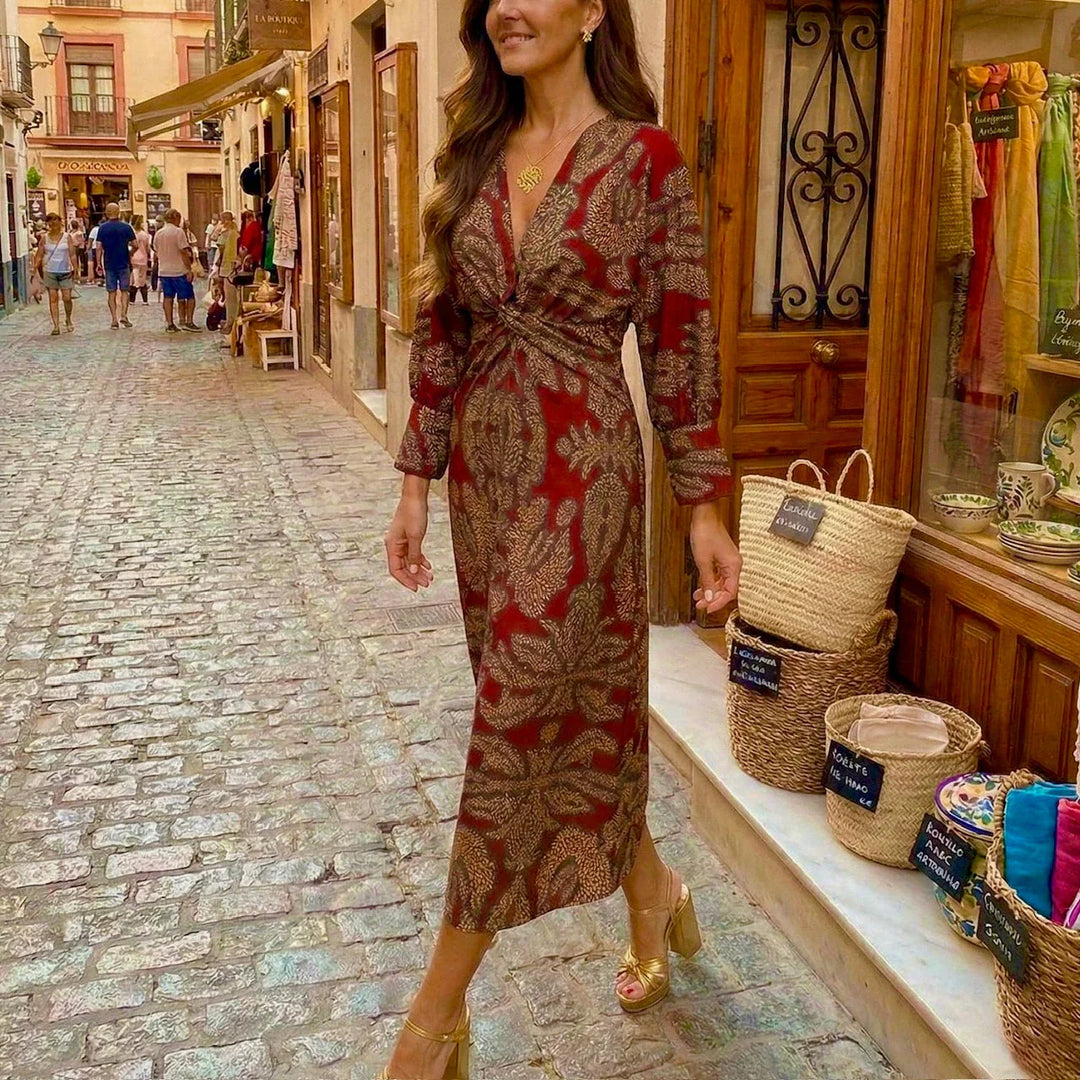 Isadora – Elegantné midi šaty s nadčasovým očarujúcim vzorom