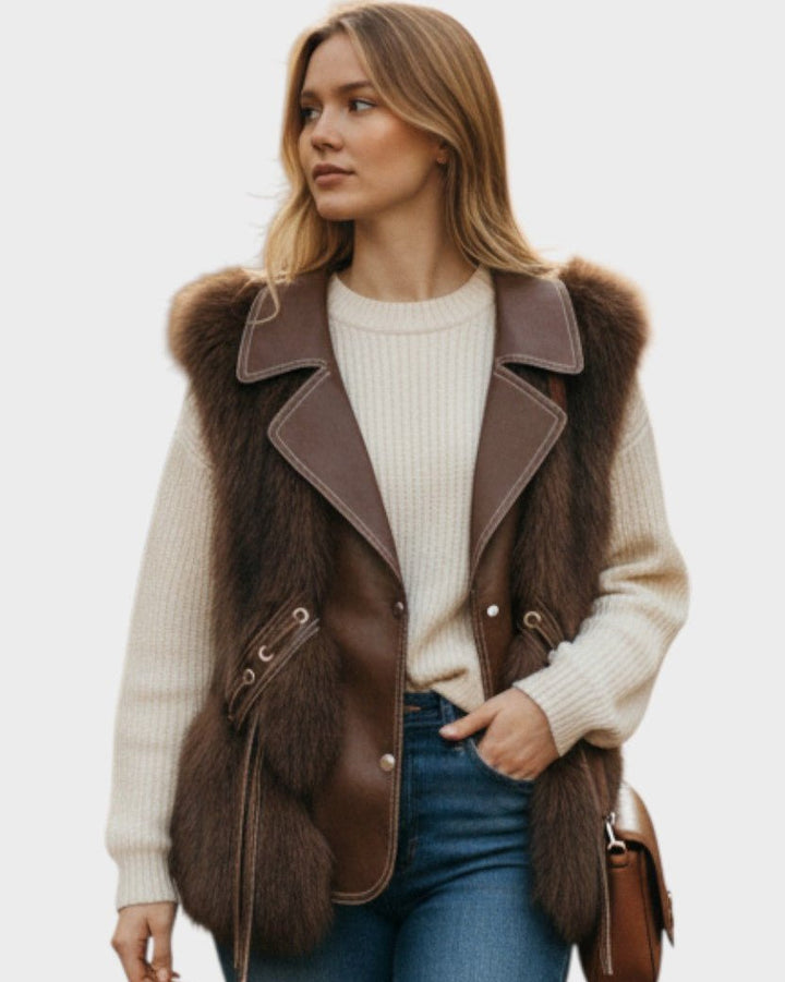 Katrine | Colete de couro elegante