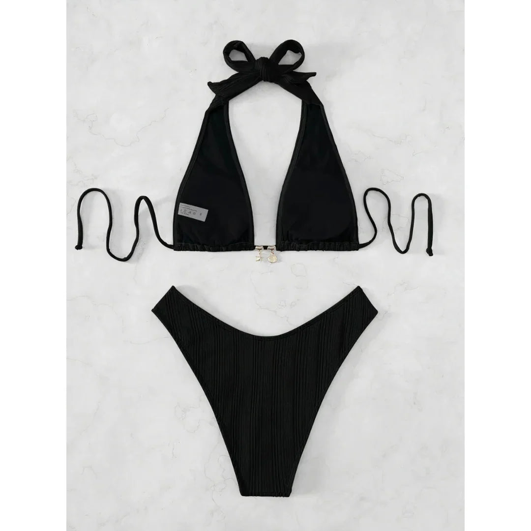 Safírové pruhované bikiny