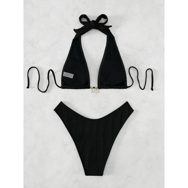 Safírové pruhované bikiny