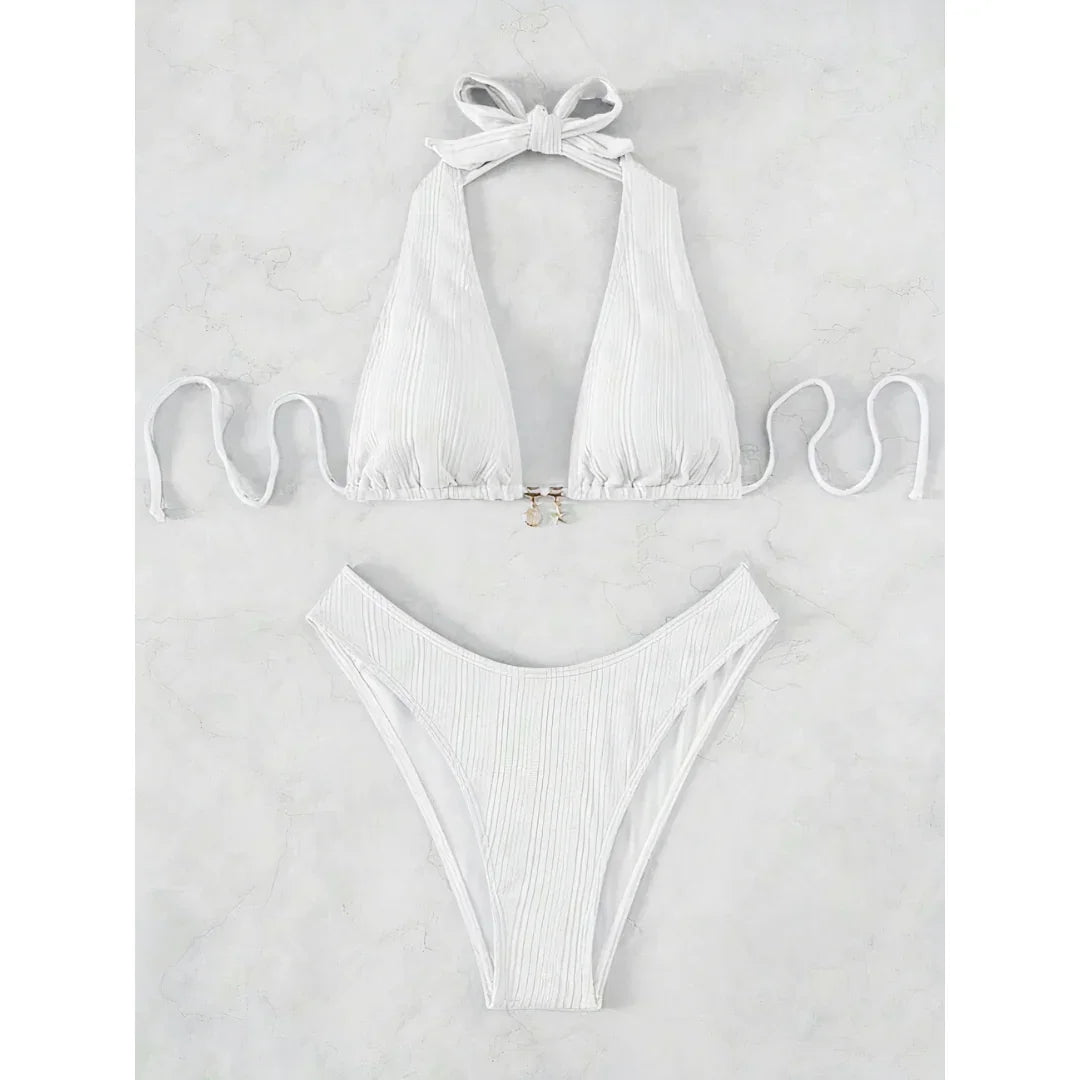 Safírové pruhované bikiny