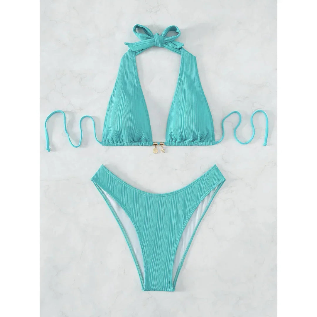 Safírové pruhované bikiny