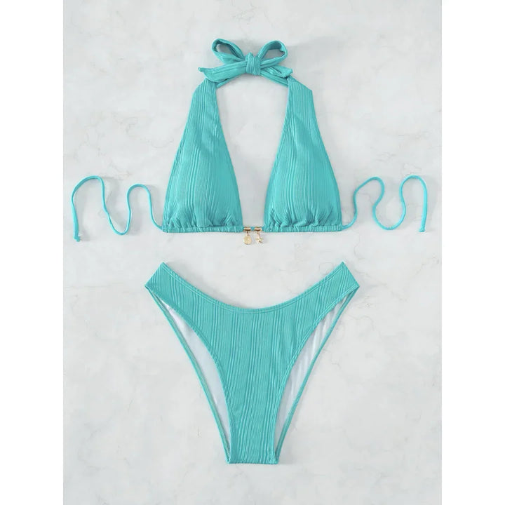Safírové pruhované bikiny