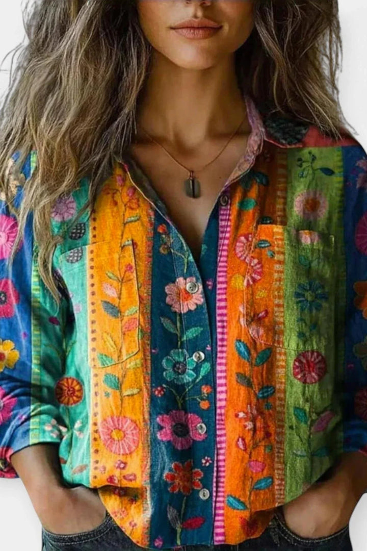 Mille | blúza vintage s vzorom