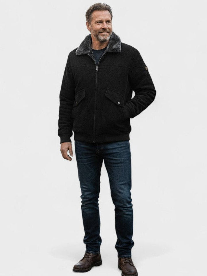 Norbert™ | bunda typu bomber s golierom zo syntetického fleecu