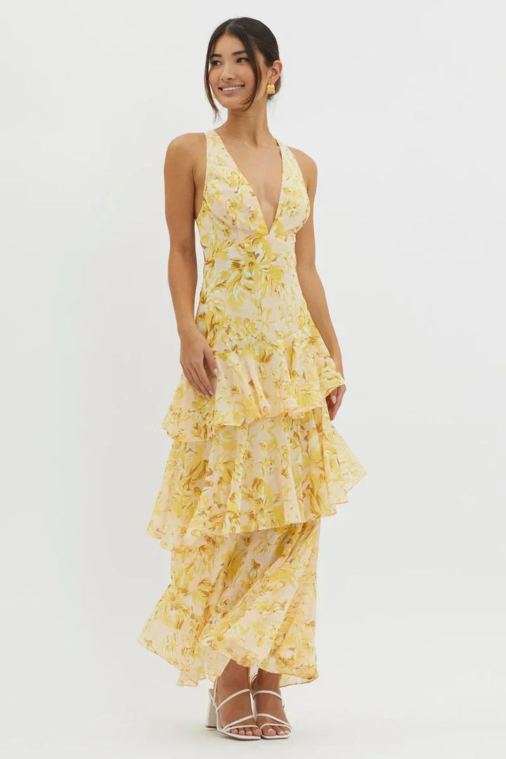 Lisa | Elegantné midi šaty s kvetinovým vzorom