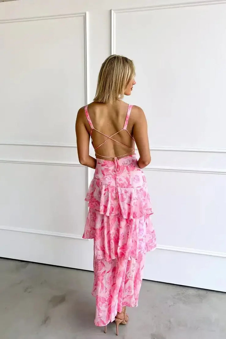 Lisa | Elegantné midi šaty s kvetinovým vzorom