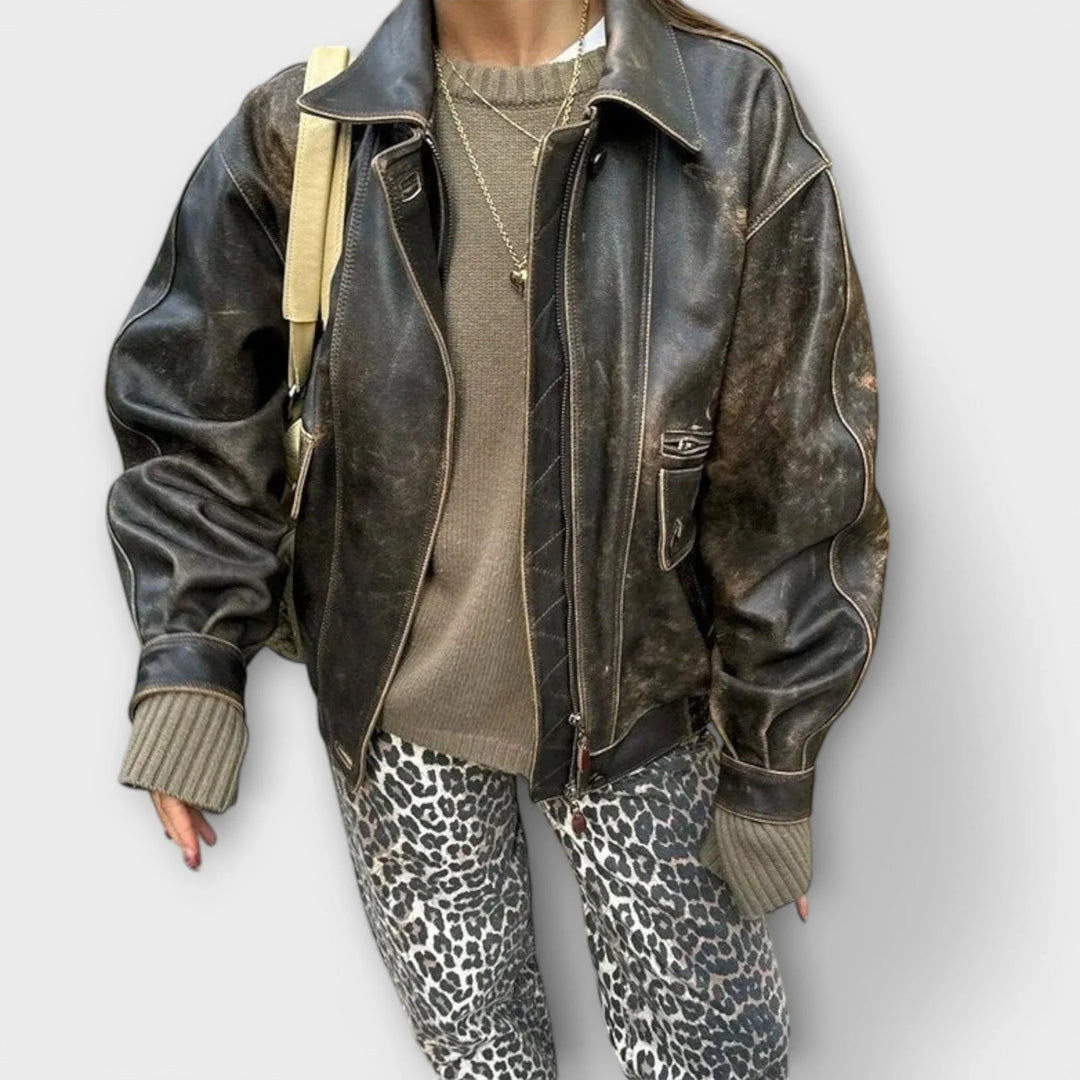 Chandra - Vintage džínsy s leopardím vzorom