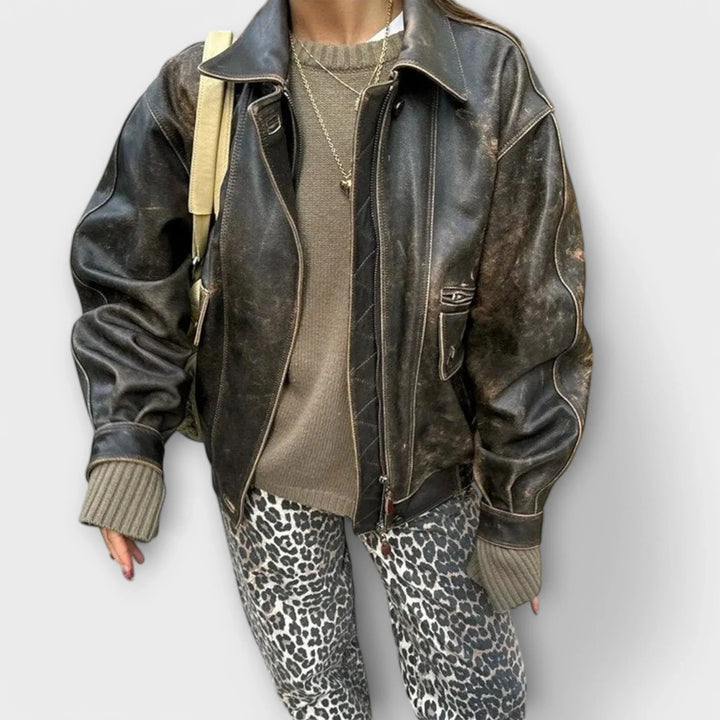 Chandra - Vintage džínsy s leopardím vzorom