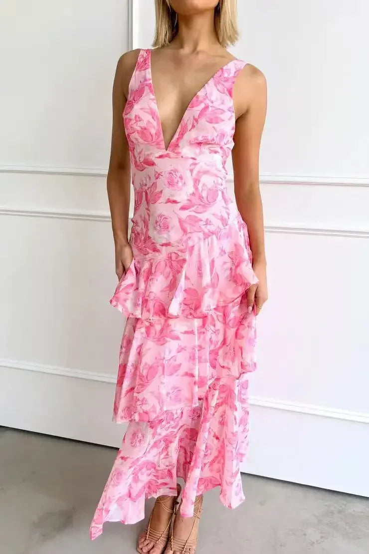 Lisa | Elegantné midi šaty s kvetinovým vzorom