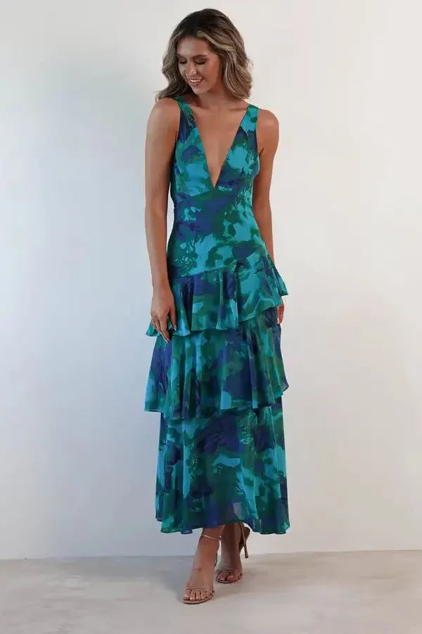 Lisa | Elegantné midi šaty s kvetinovým vzorom