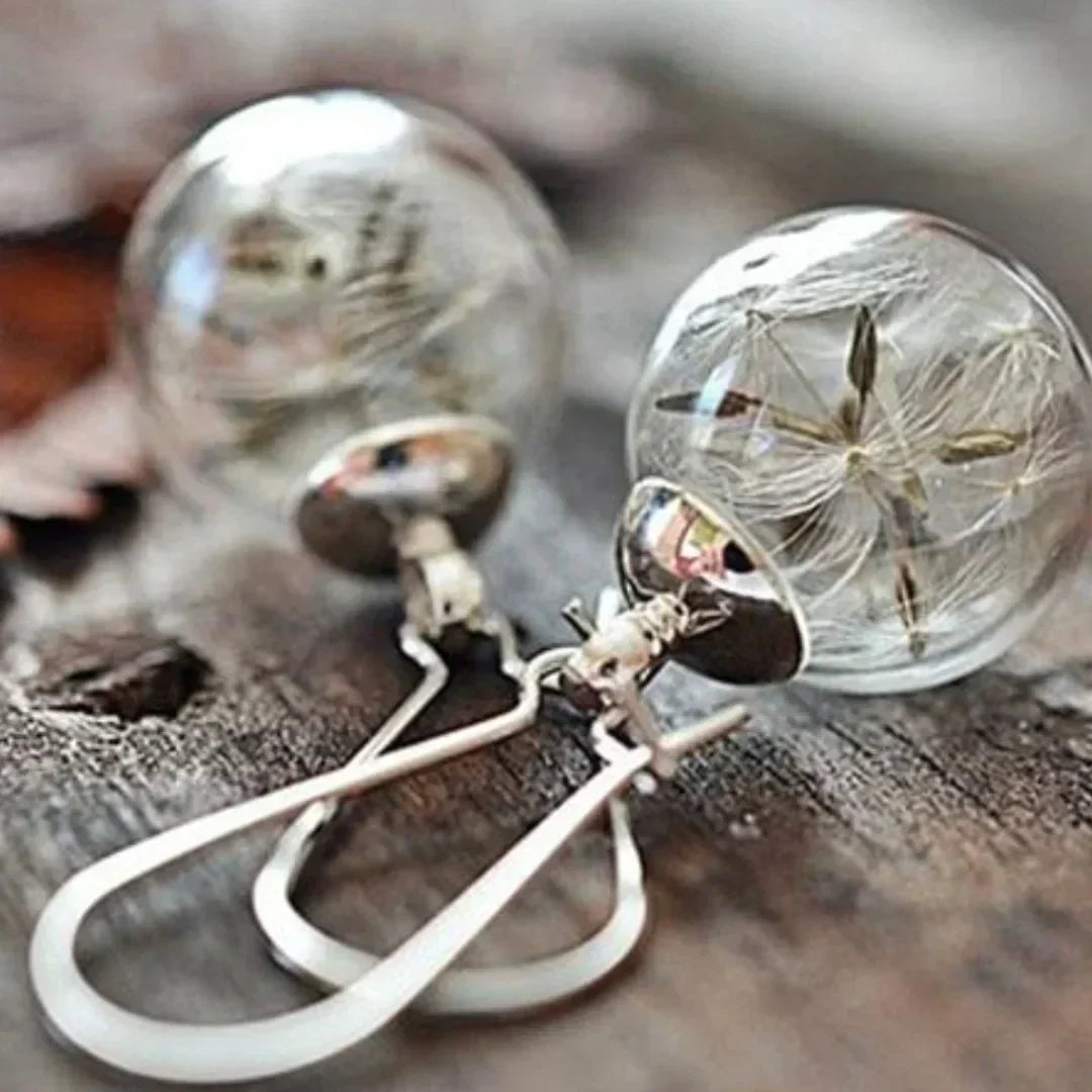 Strieborné náušnice s púpavou