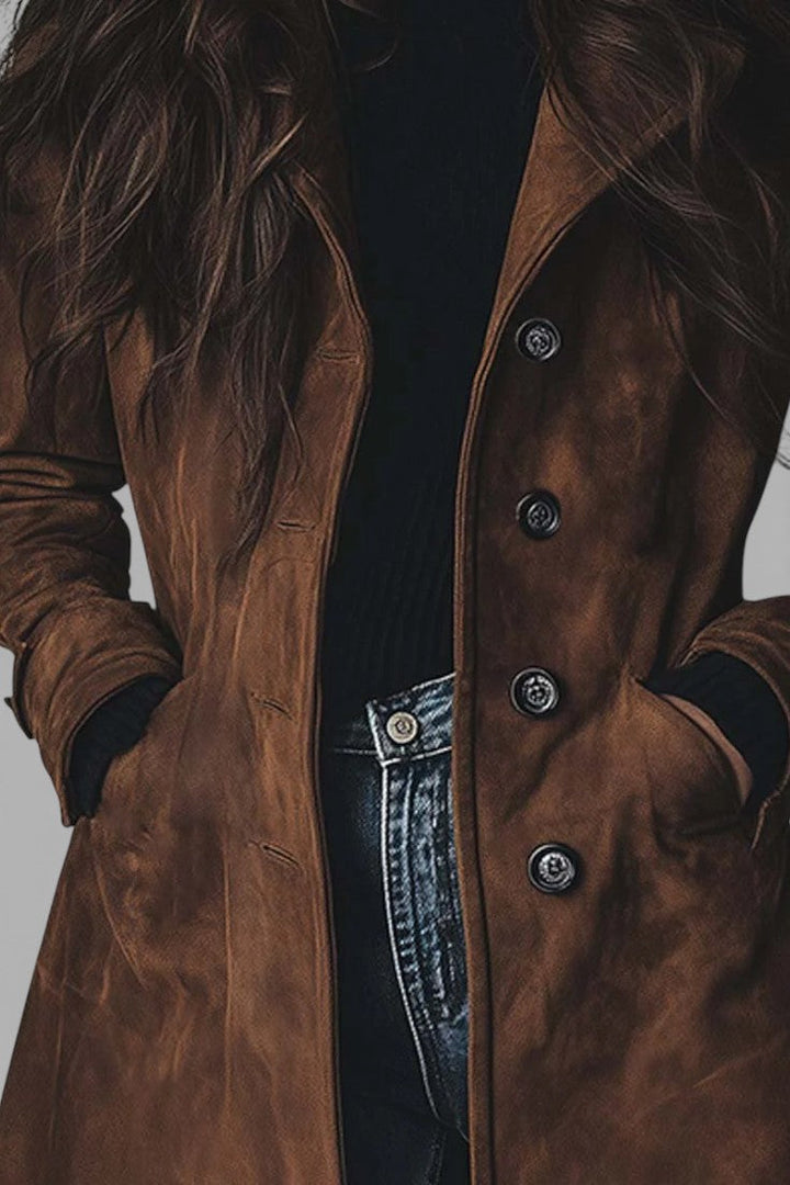 Teresa  | semišový trenčkot v štýle vintage