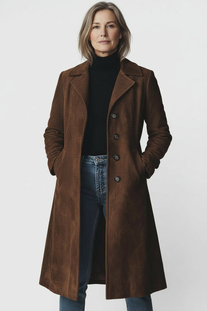 Teresa  | semišový trenčkot v štýle vintage