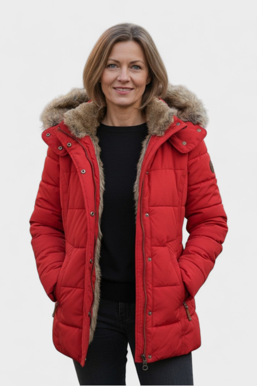 Thilde  | Kabát s mäkkou plyšovou podšívkou