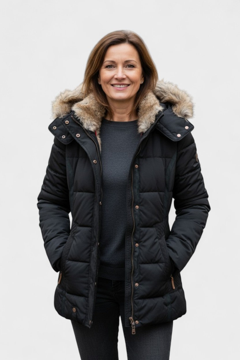Thilde  | Kabát s mäkkou plyšovou podšívkou