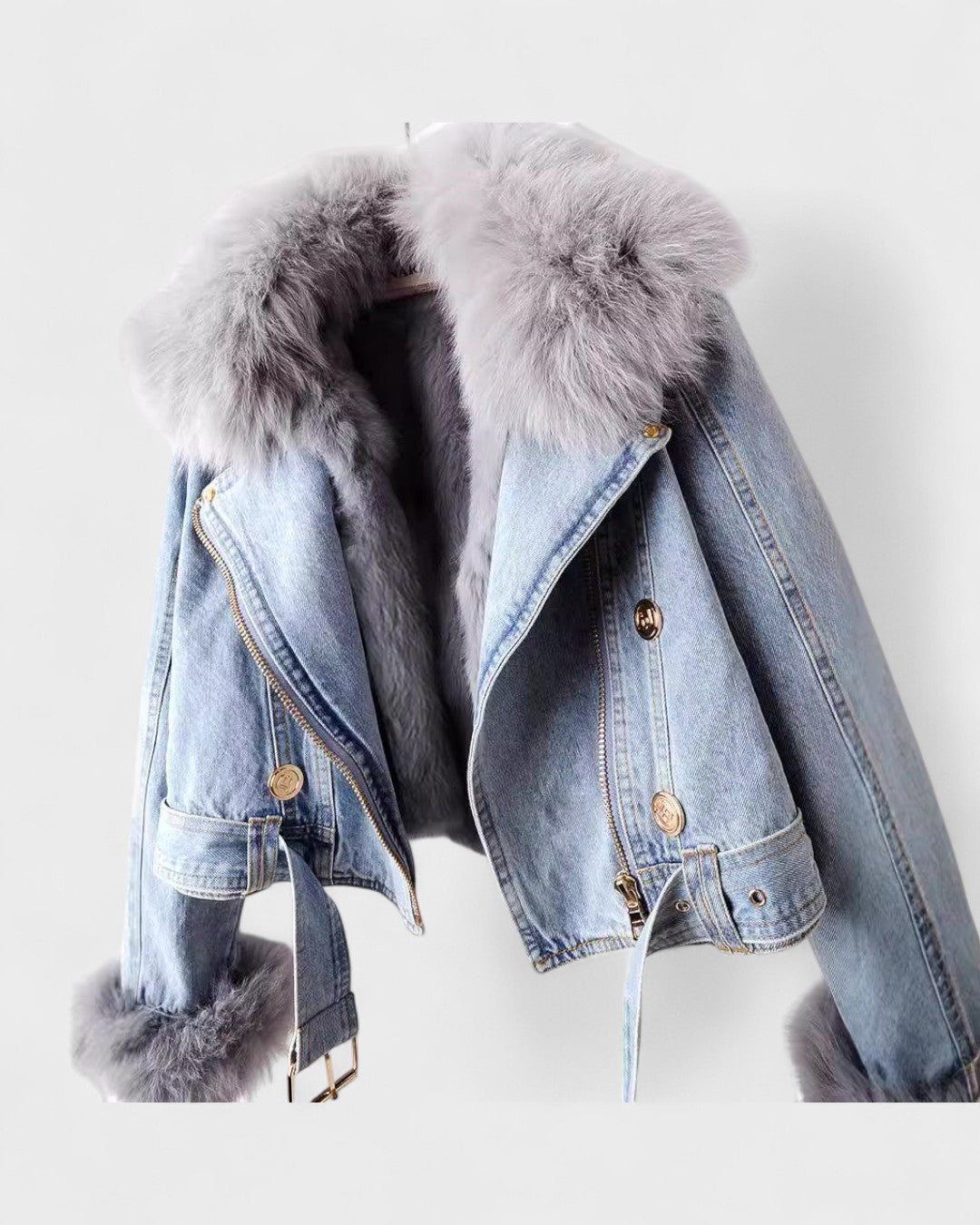 Thyra™ | Casaco de Denim com Forro de Pêlo Sintético