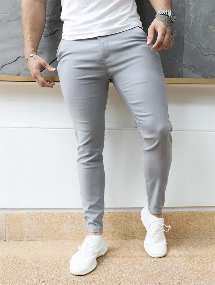 Felix pánske slim-fit strečové nohavice - svetlosivé