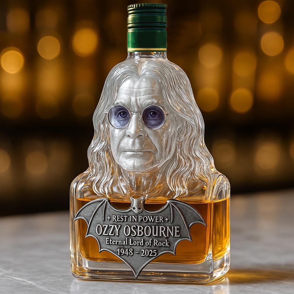 Domáce whisky — fľaša whisky na počesť Ozzyho Osbourna