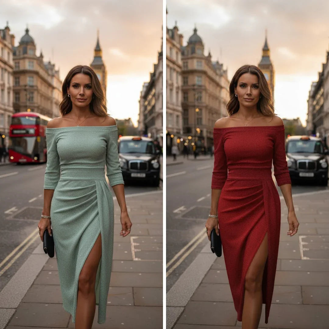 Isabeau | elegantné halter maxi šaty s lichotivým splývavým strihom