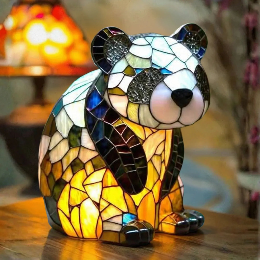 Panda — Vitražová lampa