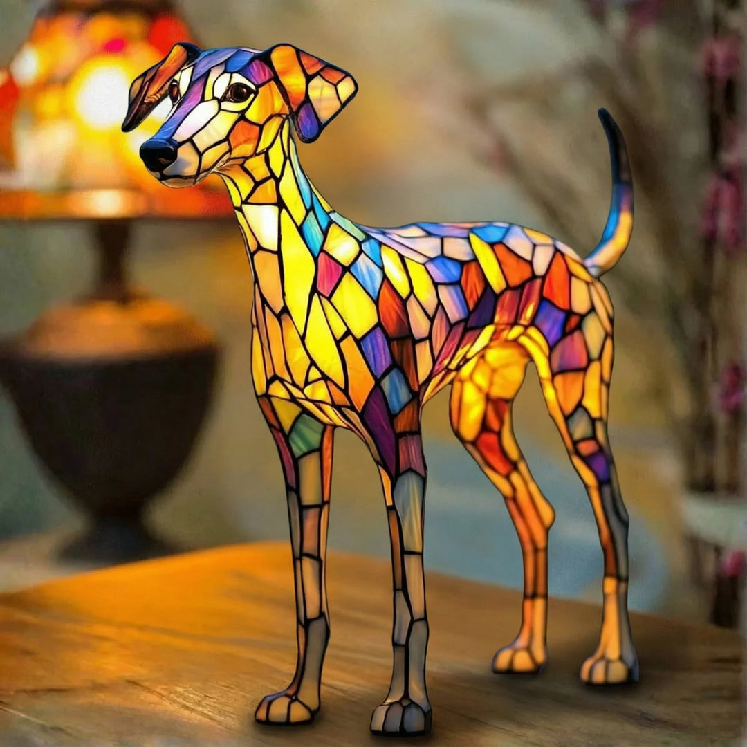 Whippet — Lampa z pieskovného skla